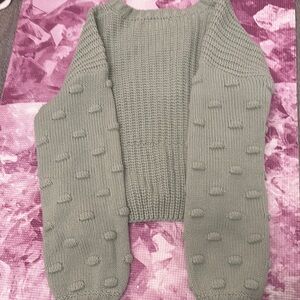 Jessica Simpson Green Cardigan with Chunky Knit Texture and Oversized Fit